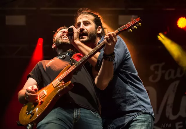 Adam Ezra and Mike Gladstone at the Fairport Music Festival. - PHOTO BY AARON WINTERS