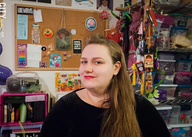 Margaret Storms in her home studio. - PHOTO BY RYAN WILLIAMSON