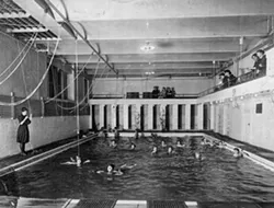Among the changes during Carroll’s tenure leading the YWCA: elimination of “money drains” like the swimming pool, shown here in an early Y photo. - PHOTO PROVIDED