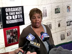 Lentory Johnson created The Mothers' Quilt showing Rochester youth killed though gun violence. - PHOTO BY TIM MACALUSO