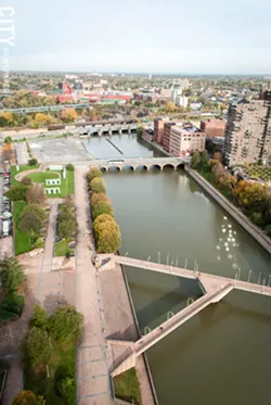 Charles Carroll Park along the river north of Main Street will get a major upgrade. - PHOTO BY RYAN WILLIAMSON
