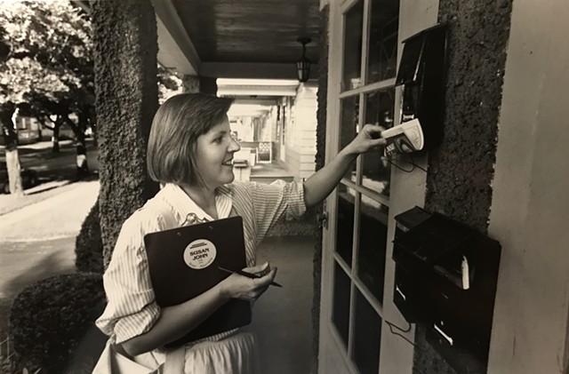 Susan John on the campaign trail during her first run for office in 1990.