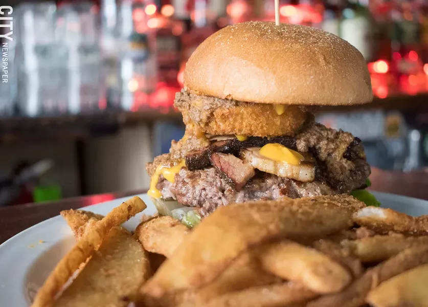 The thick and juicy Toasted Bear Burger and fries. - PHOTO BY JACOB WALSH