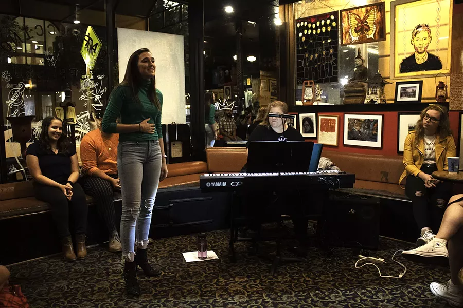 "ExMen: Not About Superheroes" at Java's cafe. - PHOTO BY ASHLEIGH DESKINS