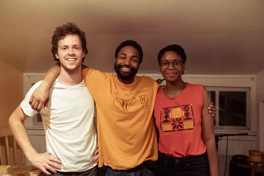 Cammy Enaharo & Dessert – (left to right) Ryder Eaton, Gary Lamaar, and Cammy Enaharo – will release its new album on Saturday, September 21 at UUU Art Collective. - PHOTO BY ALEX WEISER