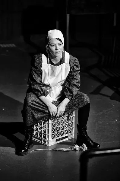 M.J. Savastano portrays seven characters in this one-actor show. - PHOTO BY ANNETTE DRAGON