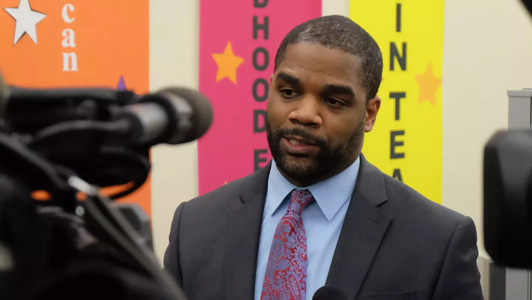 RCSD Superintendent Terry Dade minutes after announcing the reduction of upcoming staffing cuts. - PHOTO BY JAMES BROWN, WXXI NEWS