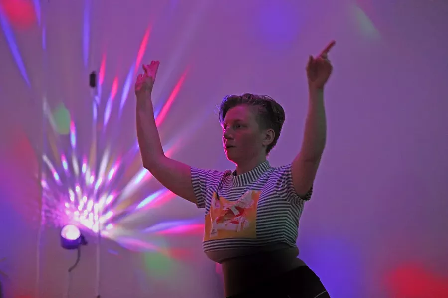 Angela Hakkila, 37, of Rochester, dances in a Zumba class at Positive Force Movement. Hakkila uses “they” for a personal pronoun. “That’s sort of a new thing. … I’m so grateful to have a space where I can dance and feel supported in that at the same time. It’s huge.” - PHOTO BY MAX SCHULTE
