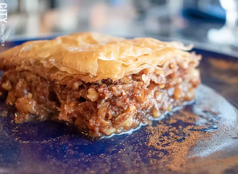 Cap the meal with a sticky, rich piece of baklava. - PHOTO BY JACOB WALSH