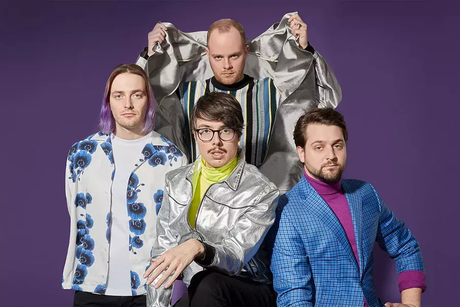 (Clockwise from left) Joywave's Paul Brenner, Benjamin Bailey, Jospeh Morinelli, and Daniel Armbruster play electronic rock with a sensibility that borders on self-parody. - PHOTO PROVIDED