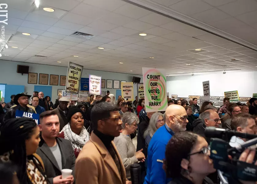 Democratic party loyalists gathered at the Monroe County Democratic Committee designating convention at Workers United Hall in Rochester on Saturday, February 1, 2020. - PHOTO BY JEREMY MOULE