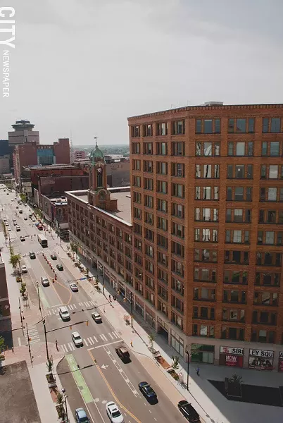 Sibley Tower houses market-rate apartments, affordable units for older residents, and, under development, “workforce” housing. - PHOTO BY RYAN WILLIAMSON