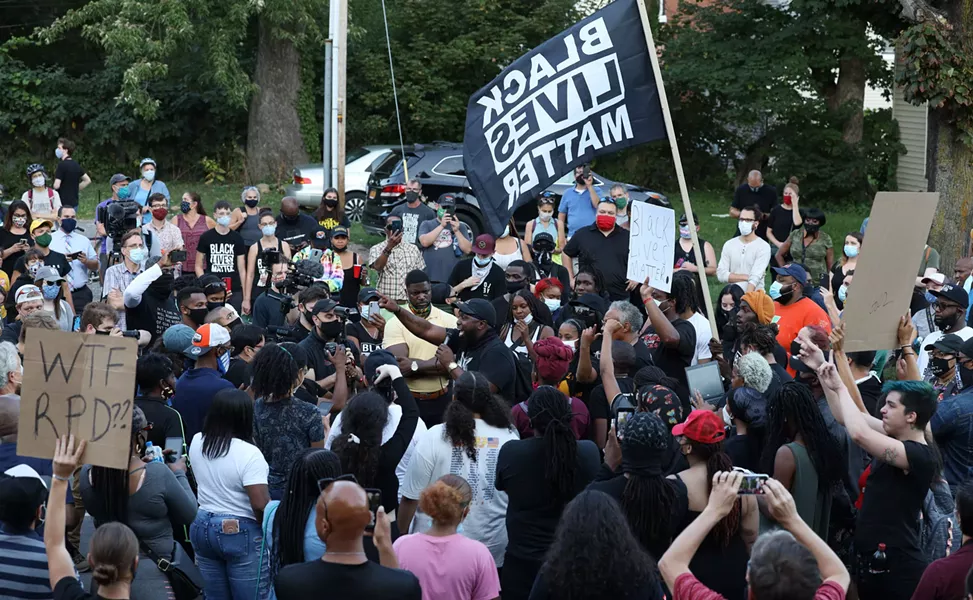 Black Lives Matter, clergy and politicians clashed on Thursday, Sept. 3, 2020, as protests over the death of Daniel Prude continued. - PHOTO BY MAX SCHULTE