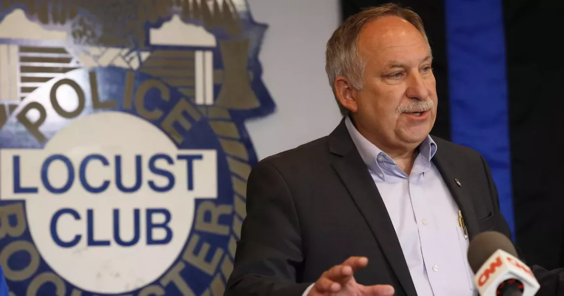 Michael Mazzeo, president of the Rochester Police Locust Club, said Friday, Sept. 4, 2020, that the officers involved in the incident that led to Daniel Prude's death conducted themselves in a manner consistent with their training. - PHOTO BY MAX SCHULTE