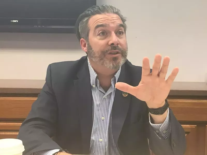 Rochester's Deputy Mayor James Smith takes questions about the the city's "dynamic staffing" policy for firefighters in 2019. - PHOTO BY JAMES BROWN