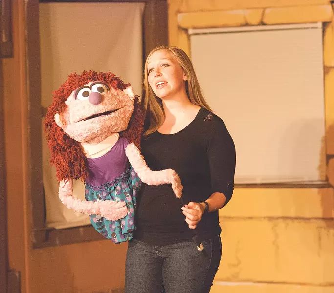 Holly Lowden as Kate Monster in the OFC Creations production of "Avenue Q," on stage through this weekend at the Kodak Center. - PHOTO BY NICOLAS SAMPER