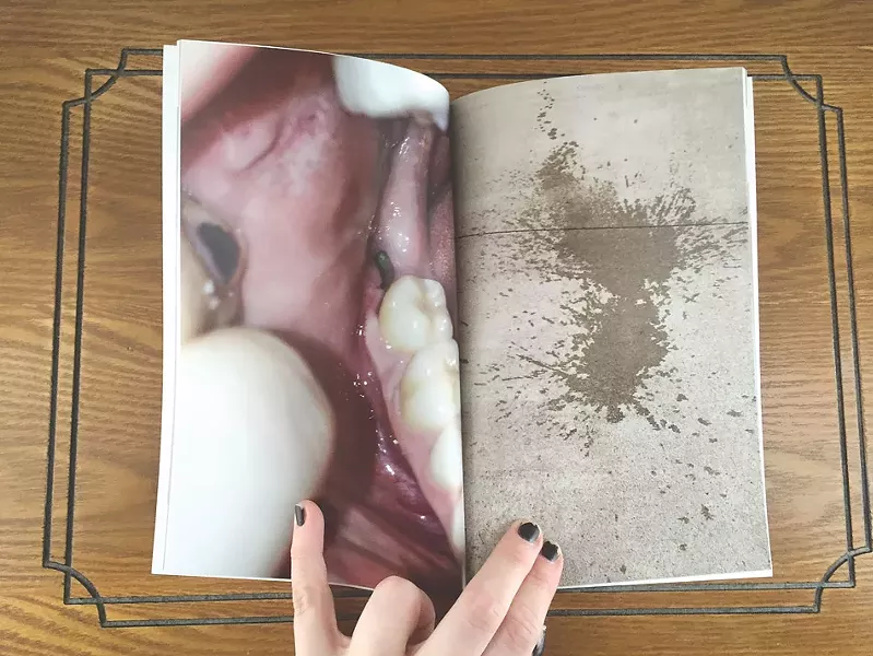 Pages from Morgan's artist books, which include her photography and some text. - PHOTO PROVIDED
