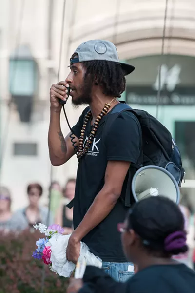 Black Lives Matter rallied well into the early morning hours on Saturday. - PHOTO BY JOSH SAUNDERS