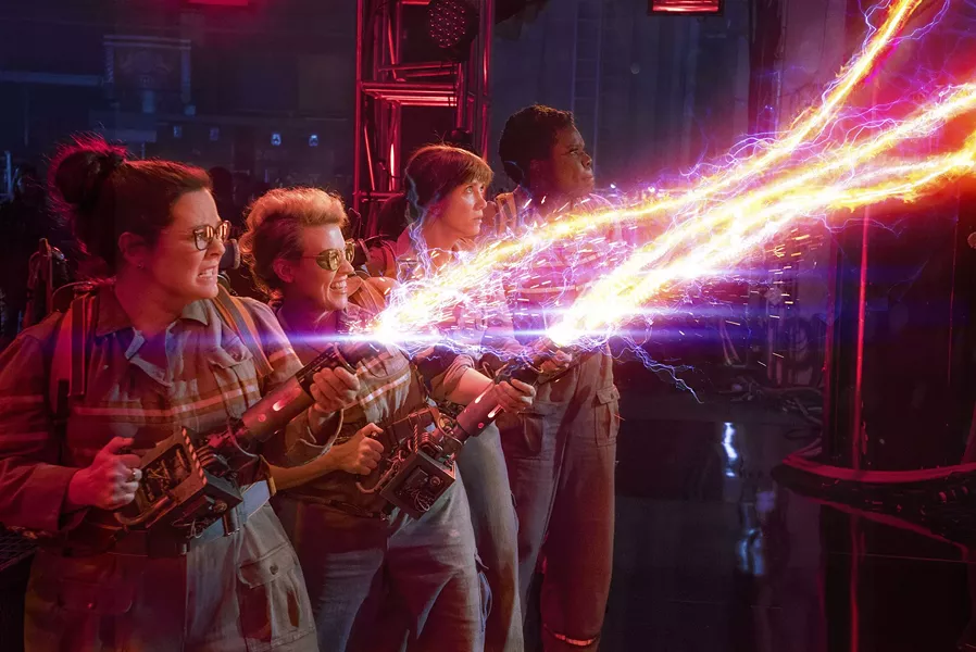 Melissa McCarthy, Kate McKinnon, Kristen Wiig, and Leslie Jones in “Ghostbusters.” - PHOTO COURTESY COLUMBIA PICTURES