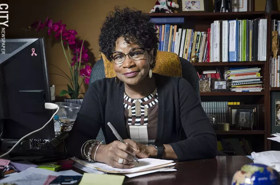 Idonia Owens, principal at School Without Walls, says that more teachers of color are needed in the classroom. - PHOTO BY MARK CHAMBERLIN