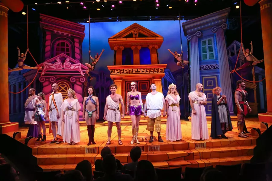 Before any show opens, there's a crew working long hours to build a temporary world for the audience. Geva opened its 2016-17 season with "A Funny Thing Happened on the Way to the Forum," with work by scenic designer Adam Koch, costume designer Devon Painter, and lighting designer Brian Lilienthal. - PHOTO BY HUTH PHOTO