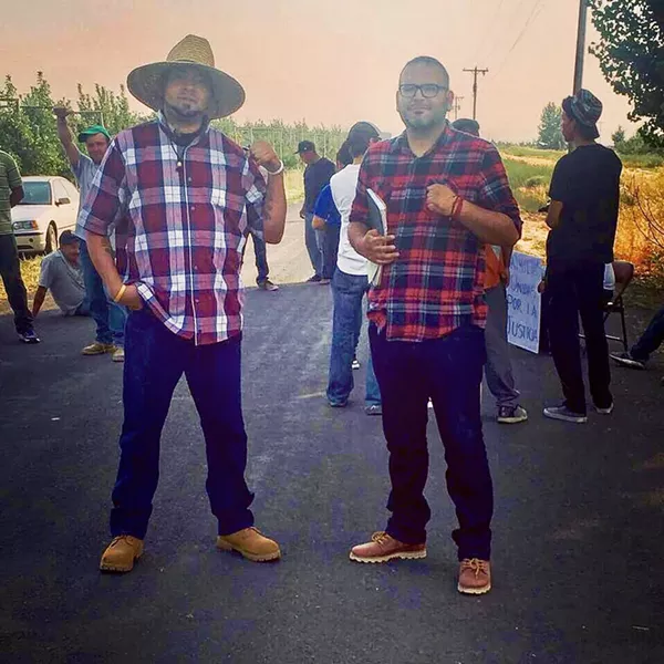 Washington State’s Ramon Torres, president of Familias Unidas por la Justicia, and Edgar Franks, an organizer with Community to Community Development, and will be in Upstate New York for a speaking tour with Alianza Agricola, a local farmworker organization. - PHOTOS COURTESY ALIANZA AGRICOLA