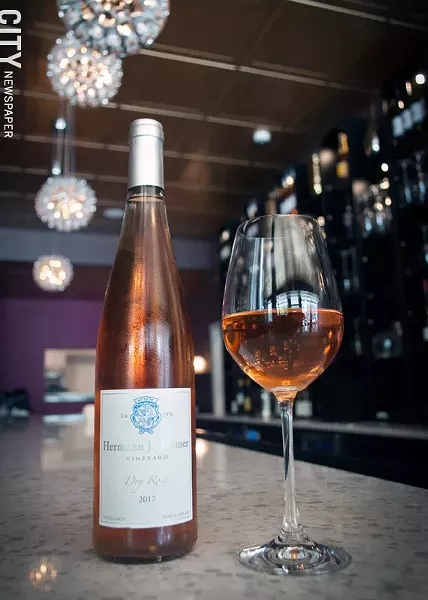 On the list at Bliss: Hermann J. Wiemer's crisp and juicy - 2017 Dry Rosé. - PHOTO BY RENÉE HEININGER