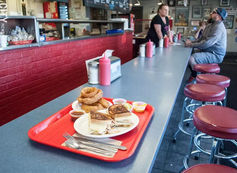 Beyond burgers -- LDR's menu offers a Rochester Turkey Reuben and 'famous' onion rings. - PHOTO BY JACOB WALSH