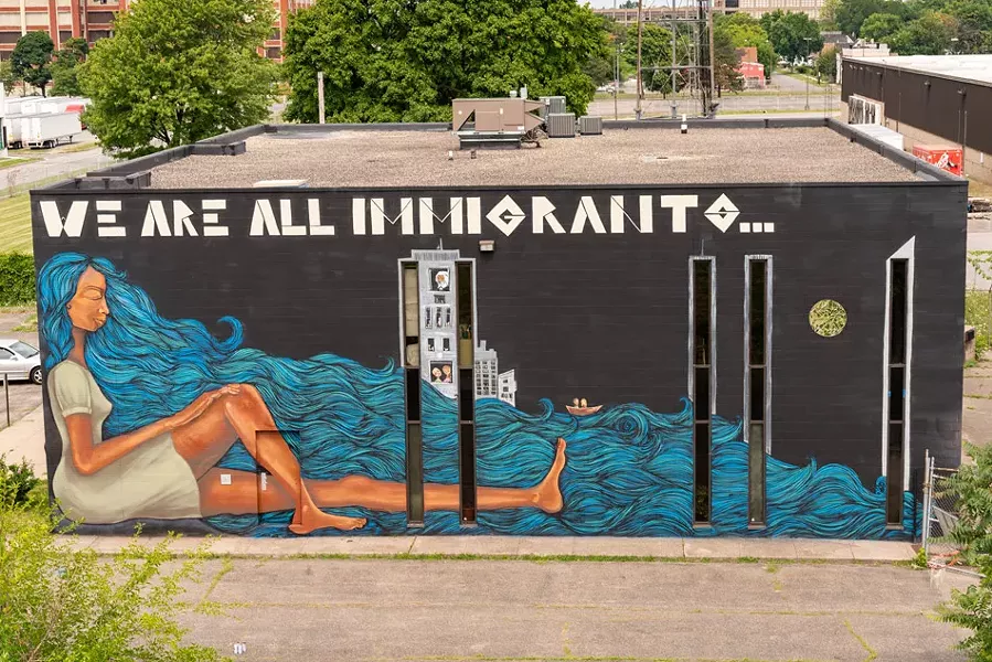 Mural by Alice Mizrachi at RCTV. - PHOTO BY MARK DEFF