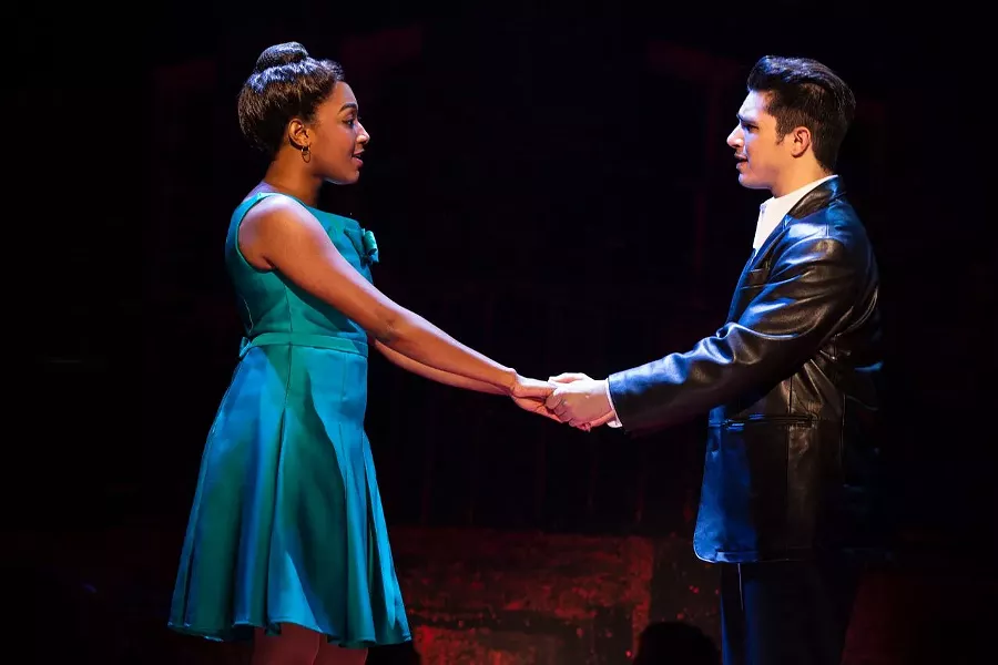 Brianna-Marie Bell (Jane) and Joey Barreiro (Calogero) in "A Bronx Tale." - PHOTO COURTESY JOAN MARCUS