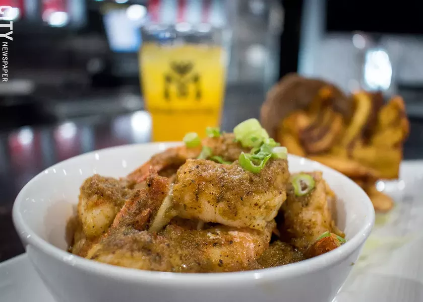 A closer look at that Garlic Shrimp Bowl. Ya welcome. - PHOTO BY RYAN WILLIAMSON