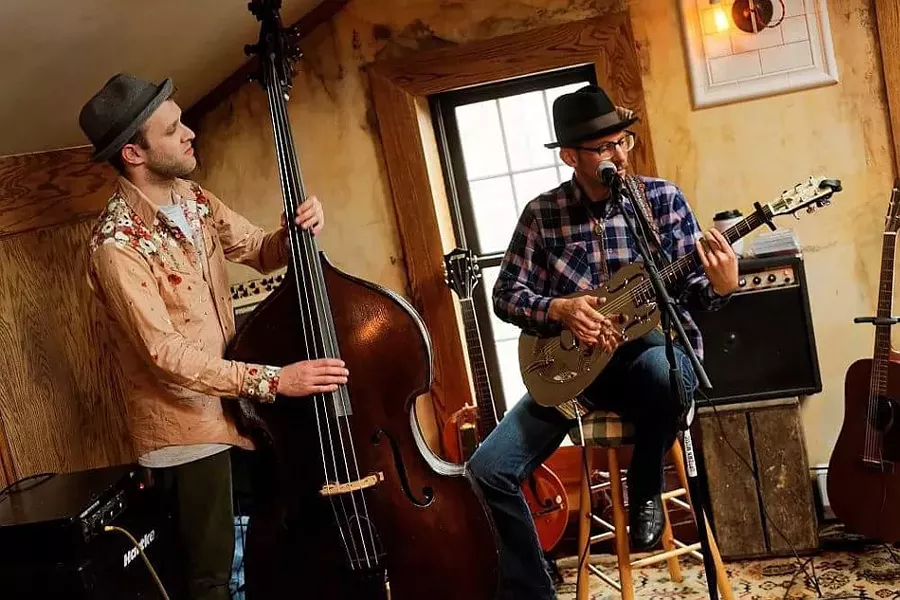 Blues duo Hotel Cadillac is Ryan Yarmel (left) and Roger Kuhn. - PHOTO BY GERRY SZYMANSKI