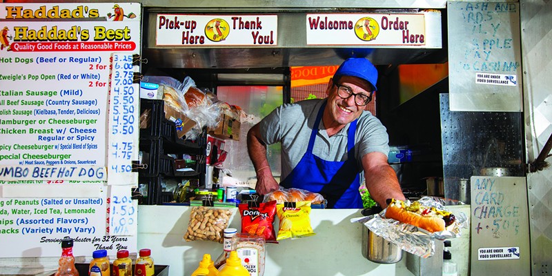 George Haddad, of "Haddad's Best" hot dog stand at Exchange Boulevard and Broad Street, has been a fixture in downtown Rochester since 1988.