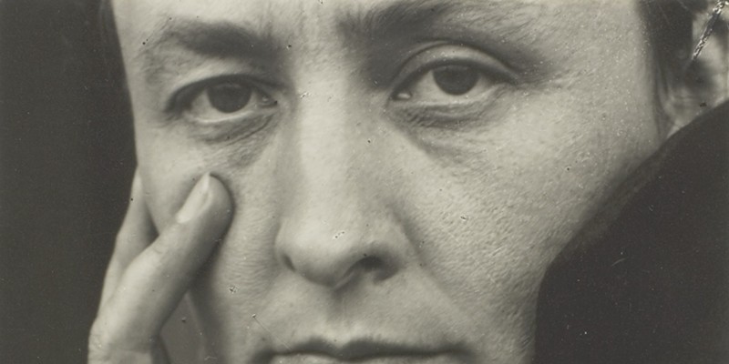 1918 portrait of Georgia O'Keefe by Alfred Stieglitz.
