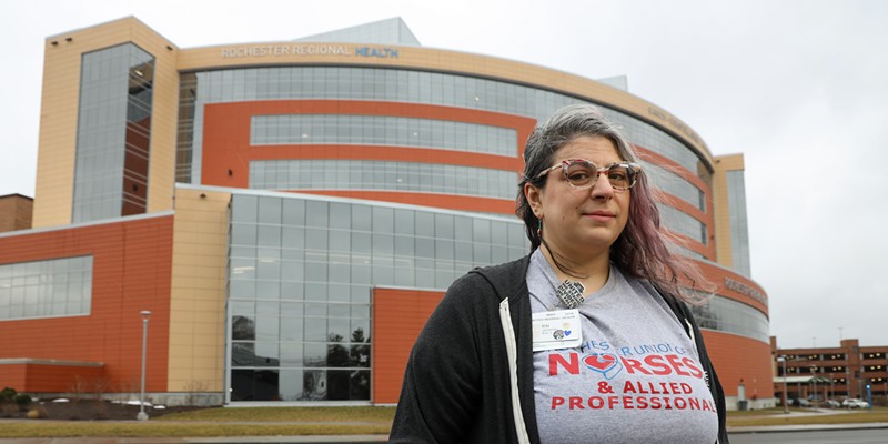 Jenny Gough, an RN who works on the sixth floor of the of the news Sands Family wing at RGH, is also on the nurse union board that's working to negotiate with Rochester's second largest hospital system on a contract for nursing staff.