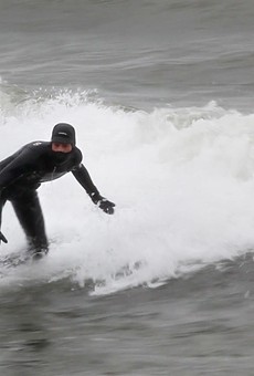 Aurelien Bouche Pillon surfs Lake Ontario in the dead of winter.