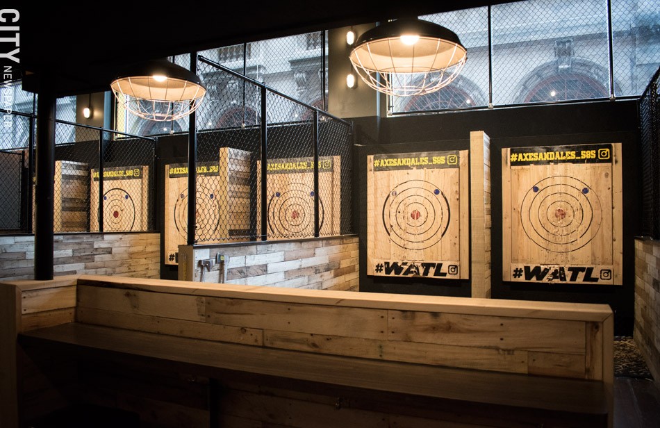 The throwing range at Axes & Ales. - PHOTO BY JACOB WALSH