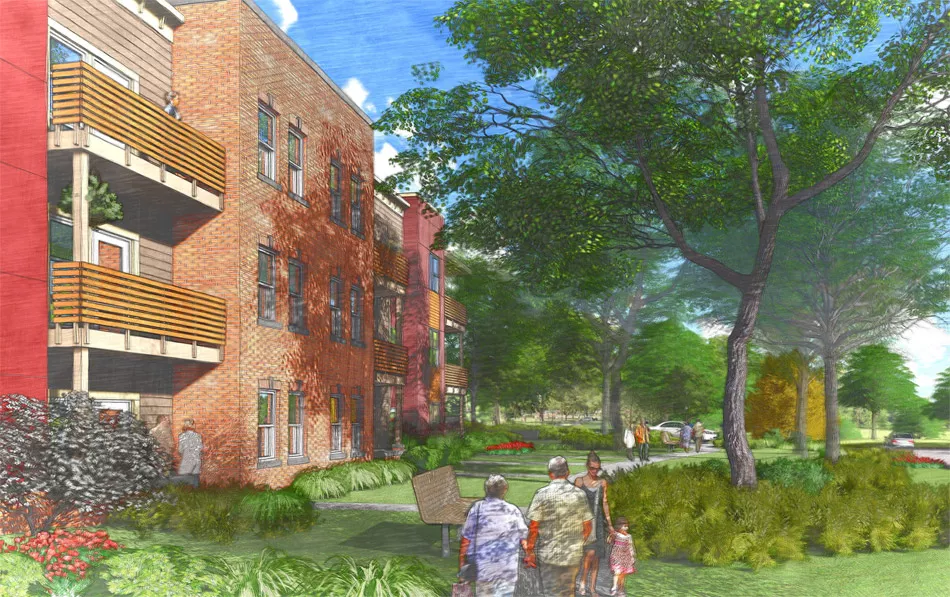 Rochester Management presented new plans for Cobbs Hill Village apartments. - RENDERINGS PROVIDED
