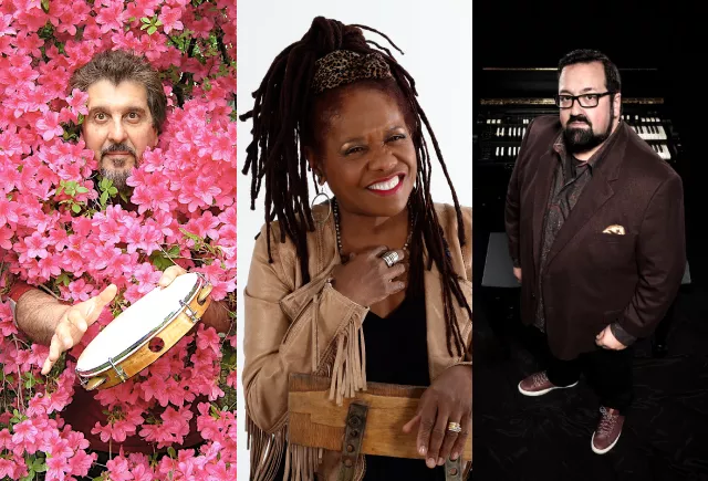The 2019 lineup for the CGI Rochester International Jazz Festival includes (left to right): Cyro Baptista, Catherine Russell, and Joey DeFrancesco. - PHOTOS PROVIDED BY ARTISTS
