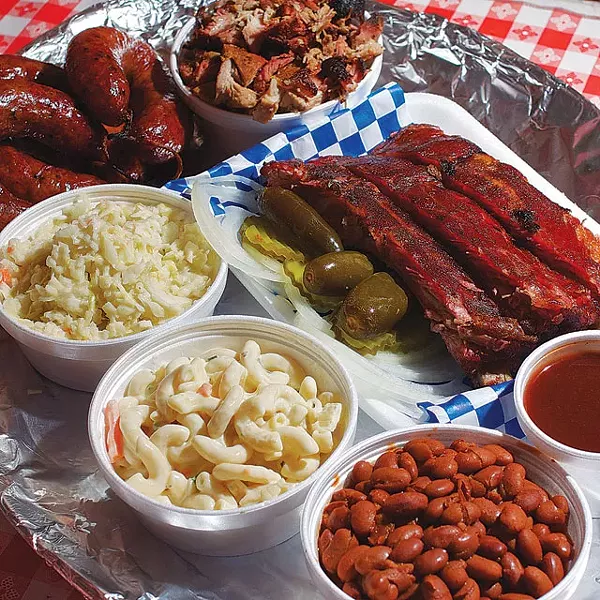 A barbecue spread from Ed's Smok-N-Q - STEVEN GILMORE