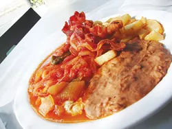 A huevos rancheros plate from Chella’s Café.