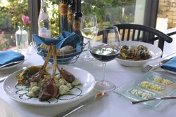 Agnello Scottadito and linguine ai vongole at Luce.