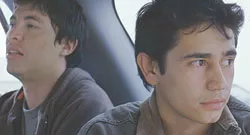 Armando Hernández and Jorge Adrián Espíndola share a backseat in Sangre de Mi Sangre.