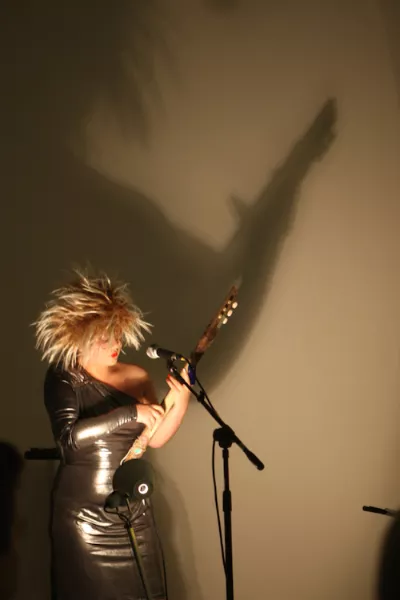Du Yun performance of Shahzia Sikander's film The Last Post at the Linda Pace Foundation in 2012 - COURTESY