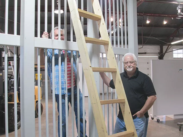 Gary Sweeney and Bill FitzGibbons with FitzGibbons’ border statement Right Side, Wrong Side - ASHLEY NEPOTE
