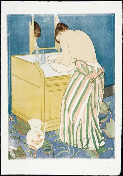Mary Cassatt (American, 1845-1926), Woman Bathing (The Toilette), ca.1891,Drypoint and aquatint, gift of Margaret Batts Tobin, 1979.4