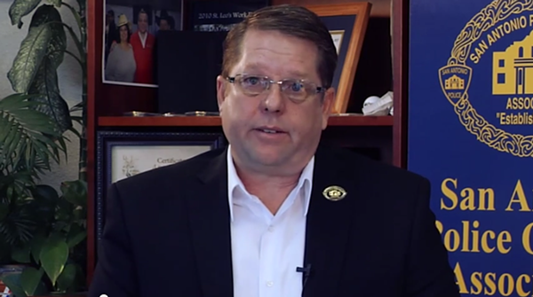 In this screenshot from the summer of 2014, San Antonio Police Officers Association President Mike Helle announces that the union is building a political war chest. - SAN ANTONIO CURRENT