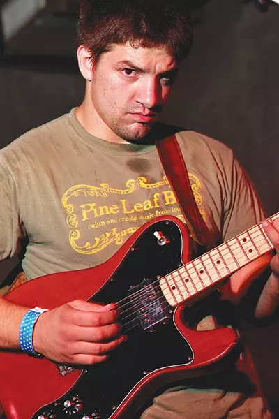 Tangible Green’s Josh Huval frightening the crowd at Jack’s Bar. - STEVEN GILMORE