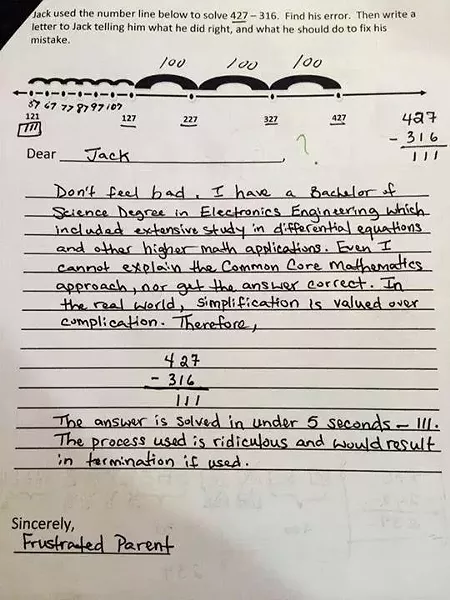 This Common Core math problem was widely shared on social media. - FACEBOOK