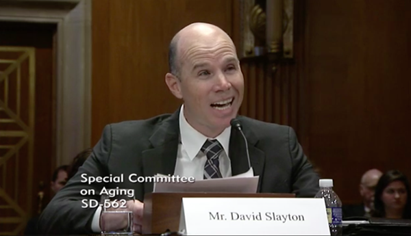David Slayton testifies in front of the Senate Special Committee on Aging. - VIA THE U.S. SENATE'S WEBSITE